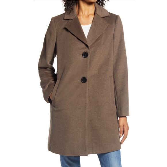 Sam Edelman Women's Wool Blend Coat in Melange Brown, Size 6 - Picture 2 of 16